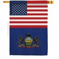 Guarderia 28 x 40 in. USA Pennsylvania American State Vertical House Flag with Double-Sided Banner Garden GU4074978